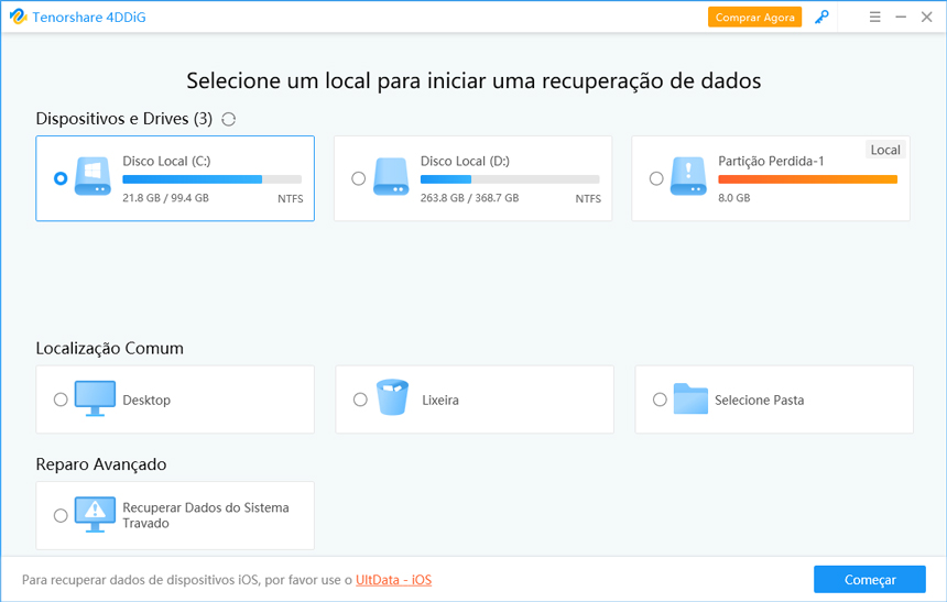 4DDiG Melhor Programa para Recuperar Arquivos Deletados do Windows/Mac